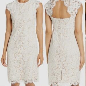 Vince Camuto Dress Women’s 2 Little White Lace Midi Dress NWT Back Cut Out